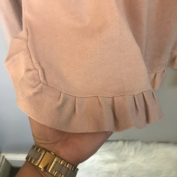 Pink Sweater with Ruffle Hem - Picture 2 of 4